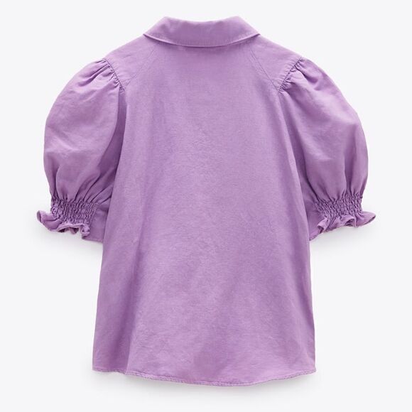 ZARA PEARL BUTTON BLOUSE - Picture 3 of 3